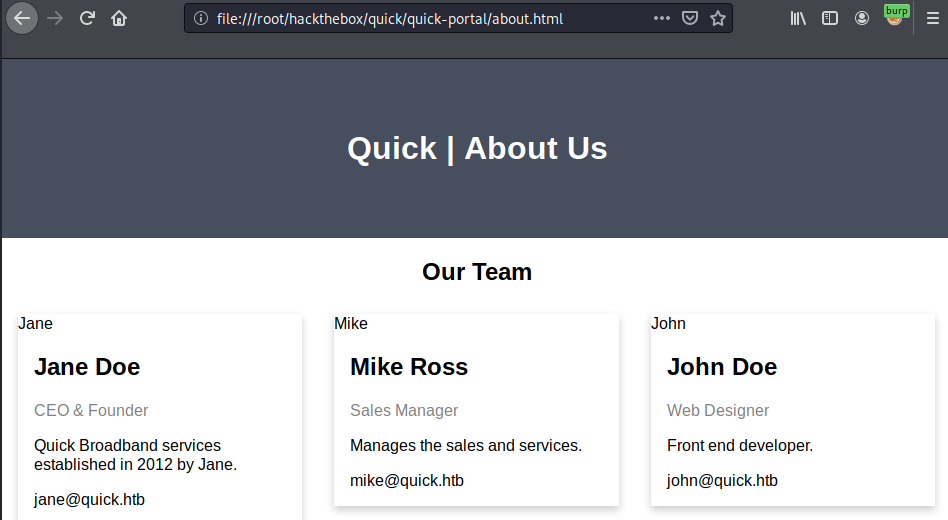 About us page
