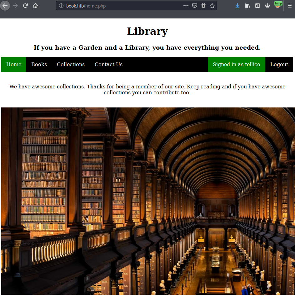 Library panel
