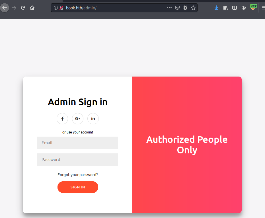 Admin login