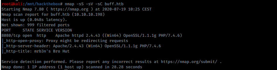 Nmap scan